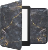 iMoshion Ereader Cover / Hoesje Geschikt voor Kobo Nia - iMoshion Design Sleepcover Bookcase zonder stand - Zwart / Black Marble