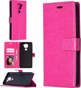 Bookcase Geschikt voor: Xiaomi Redmi Note 9 - Roze - portemonnee hoesje
