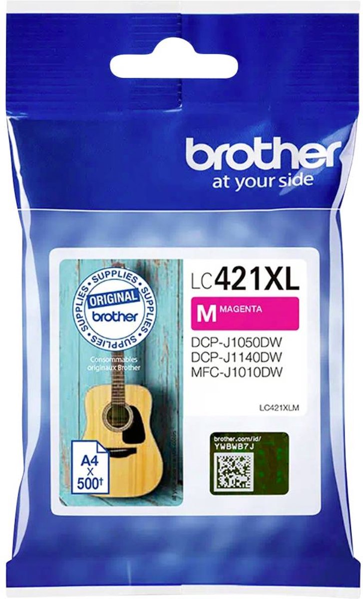 LC421XLM Inktcartridge - BROTHER - 500 pagina's High Yield Magenta - Voor DCP-J1050DW, MFC-J1010DW en DCP-J1140DW