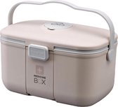 Medicijndoos huisapotheek box groot draagbare EHBO-doos opbergkoffer multifunctionele medicijnkoffer outdoor opbergdoos 28 x 17 x 18 cm (roze) met 1 gratis zoekwoord