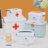 Multifunctionele medicijnbox voor thuis met twee lagen - Opbergdoos voor medische benodigdheden thuis