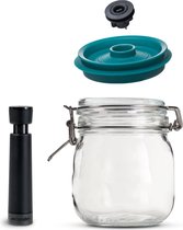 Kilner® 1,0 liter Weckpot met Airtender vacuümdeksel - starterset - tijdelijk met GRATIS pomp