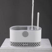 Mamaschoon Toiletkit Pro - Toiletborstelhouder Set met TPR & Nylon Borstel - Nieuw model 2024 - Muurbevestiging zonder boren