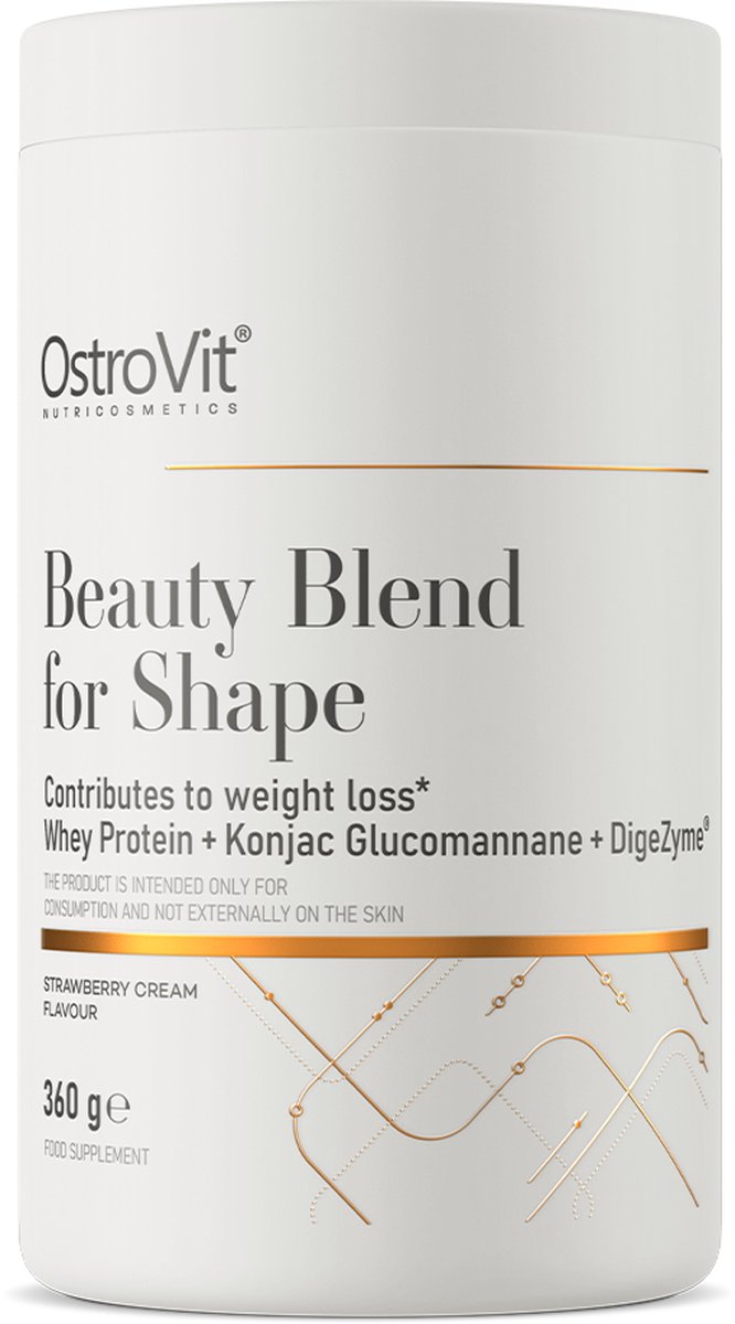 Goedkoopste Beauty Blend for Shape - 360 g - Romige Aardbei - OstroVit - DigeZyme® Multi-enzym complex - Glucomannan konjac - Supplementen