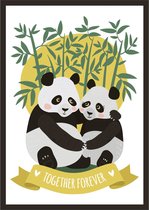 Valentijnskaart - Valentijn, Liefde, Huwelijk, Trouwen, Relatie - Leuke Post - V16 - Ansichtkaart - Pandas together forever
