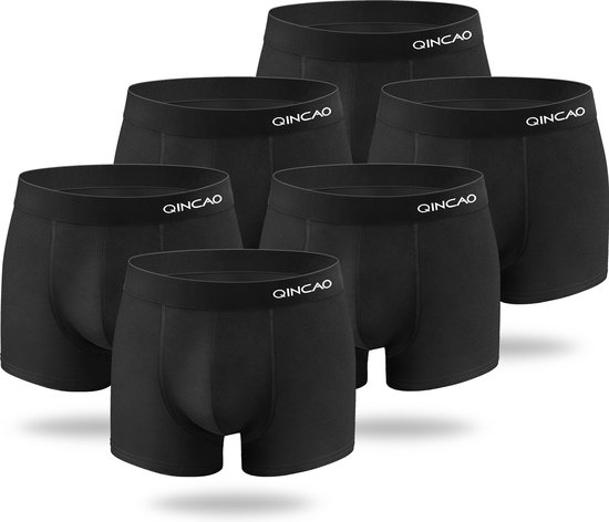 Qincao Boxers Homme - Noir - Taille 3XL - Multipack (6) - Sous-vêtements Premium pour Hommes