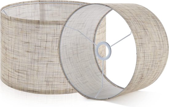 Koop Lampenkap Rond Schuin | Taps | Linnen | Stoffen Lampenkap Voor Tafellamp | Lampenkap Met E27 Fitting O20cm H13cm Grijs