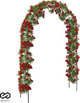 Infinity Goods - Arche à roses - Arche de jardin - Aide aux vrilles - Arche à fleurs - Pour plantes grimpantes - Métal - 240 x 140 x 38 cm - Zwart