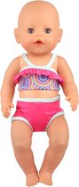 Kleurrijke bikini voor de pop - Poppenkleertjes voor Pop 43 cm - Bikini - Geschikt voor o.a. Baby Born