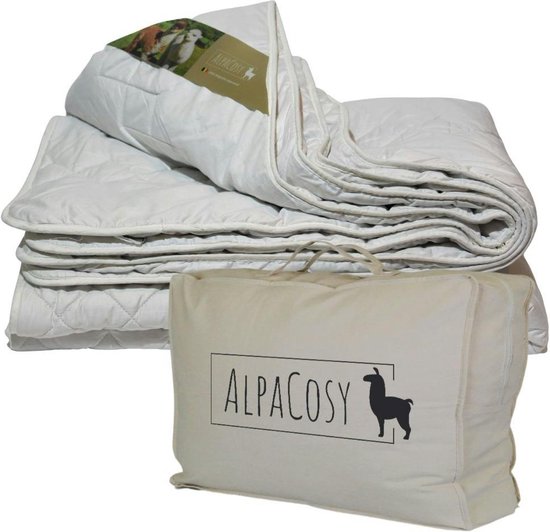 AlpaCosy Dekbed - White Effen Satijn - B 240 x L 220 cm - Lits-jumeaux Anti-allergisch/Sneldrogend/Luchtdoorlatend/Klimatiserend - 788099-B 240 x L 220 cm