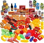 150 Speelgoedeten voor Kinderen, Fantasiespel - Fruit, Groenten en Meer - 100% BPA-Vrij - Verjaardags- en Kerstcadeau voor Jongens en Meisjes