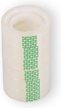Set van 6 Doorzichtige Plakbandrollen - 12mmx10m - Plastic - Transparant - Verpakkingstape - Bureauaccessoires - Klussen & Kantoorartikelen