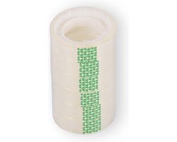 Plakbandrollen set van 6 doorzichtige - 12mmx10m - Plastic - Transparant - Verpakkingstape - Bureauaccessoires - Klussen & Kantoorartikelen