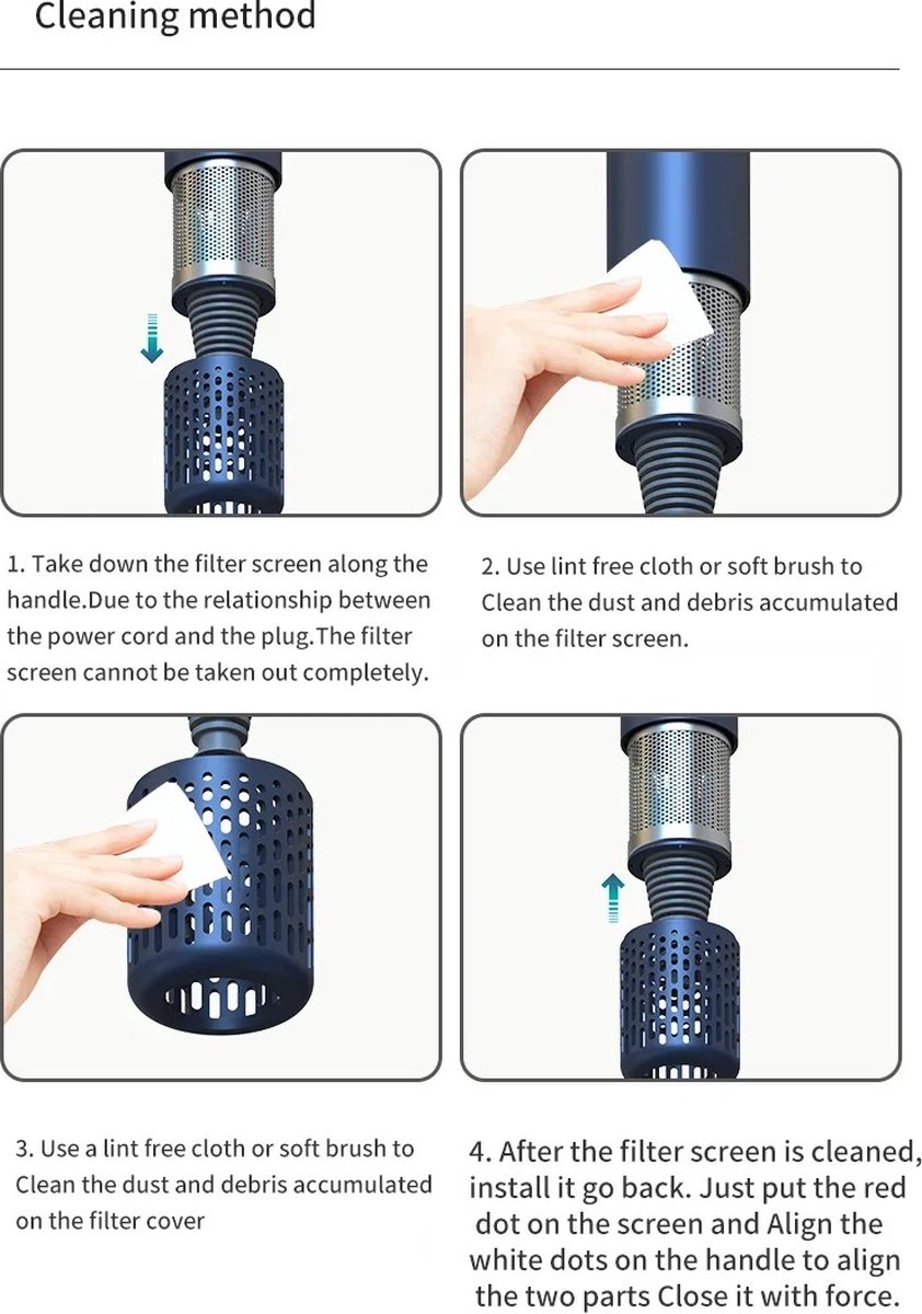 Fohn Ionische Haardroger met Diffuser - 1600 Watt - Blauw - afbeelding 3