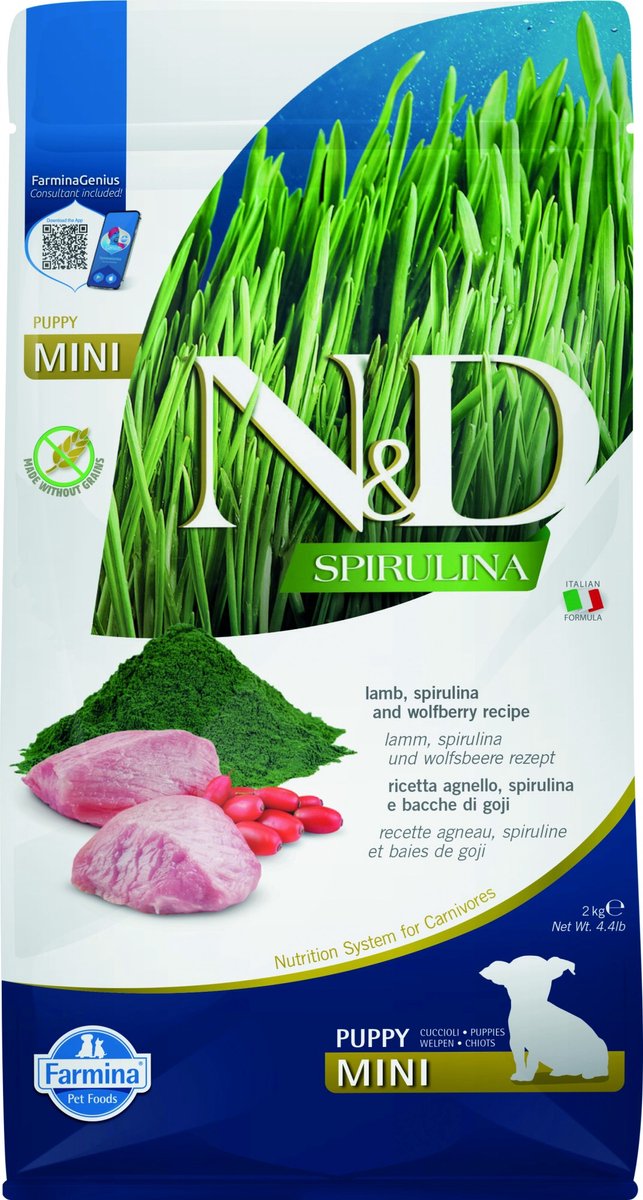 Farmina N&D Spirulina Serie - Puppyren - Lam - 2kg - Kleine Rassen