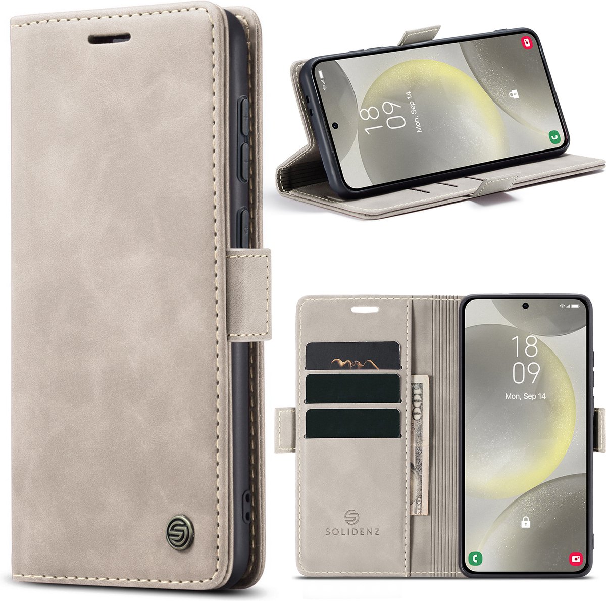 Solidenz Hoesje - Geschikt voor Samsung Galaxy A55 - Urban Book - Beige