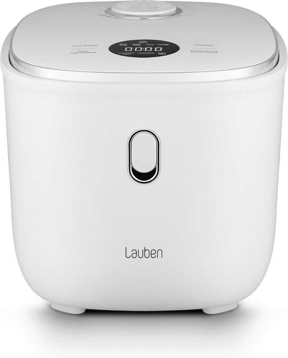 Lauben Rice Cooker - 3L- Rijstkoker - Stoomkoker - Rijstkoker met lage suikerfunctie - 605W - Wit