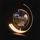 DreamGoods Bewegende Zandkunst Lamp - Met Afstandsbediening - 28cm - Zandkunst In Glas - Zandloper - Sand Art - Tafellamp Industrieel - Sfeerlamp - Decoratie Woonkamer - Nachtlamp Slaapkamer - Zwart - Blauw