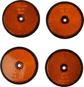 4 oranje/gele Radex reflectoren 60 mm schroefgaten rond