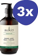 Sukin Hand & Nagelcreme (pomp) (3x 500ml)