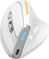 Draadloze ergonomische muis met aanpasbare sneltoetsen, oplaadbare verticale optisch programmeerbare 2.4G Bluetooth-muis met 8 knoppen en 5 instelbare DPI-niveaus voor laptop-pc