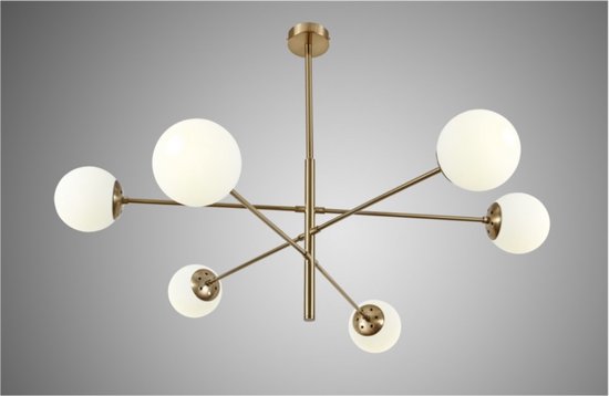 Industriële Plafondlamp - 6x E14 - 40W - Kroonluchter - Hanglamp - Luxe Goudenlamp