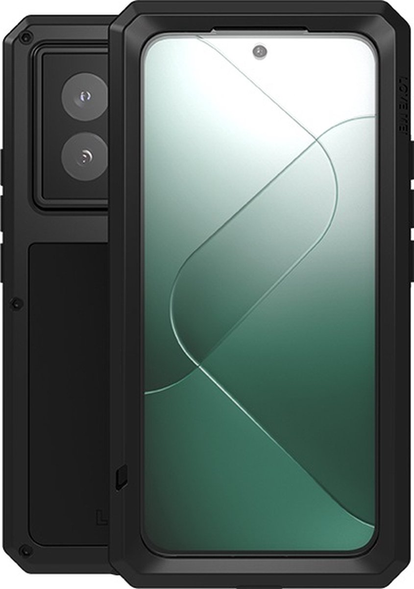 Xiaomi 14 Hoes - Love Mei - Metalen Extreme Protection Case - Zwart - GSM Hoes - Telefoonhoes Geschikt Voor Xiaomi 14