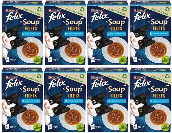 Felix Soup Tender Strips Vis - Kattenvoer Natvoer - 48 x 48 g