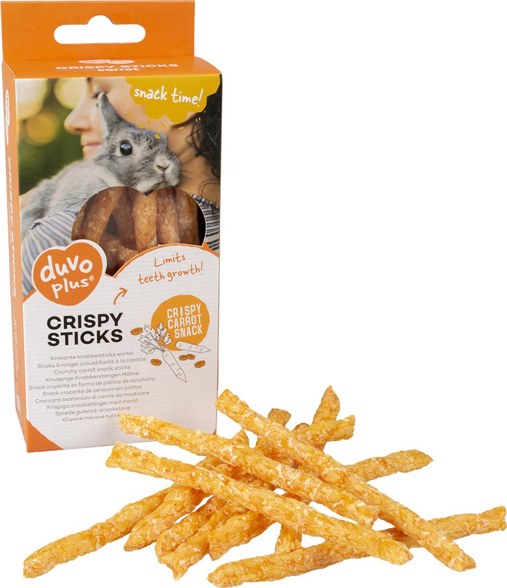 Duvoplus - Knaagdierensnack - Knaagdier - Krokante Knabbelsticks Wortel 50g Oranje - 1st