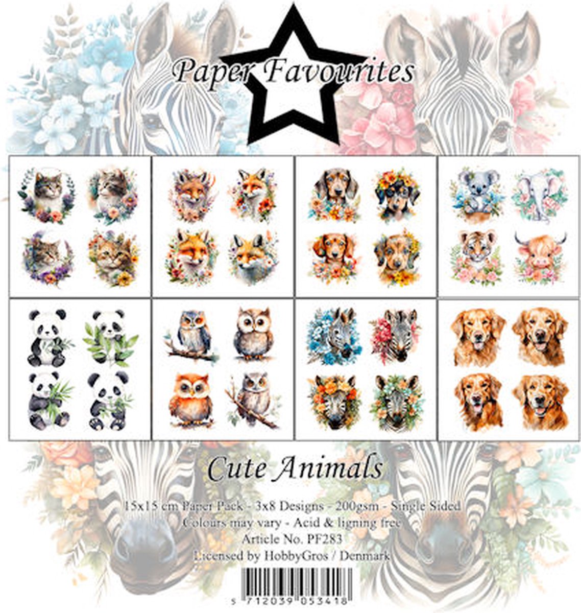 Paper Favourites 15x15 cm Cute Animals