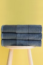 Lubna Home Ensemble de Serviettes 70x140cm - Katoen Doux - serviettes - 3 PACK - ANTHRACITE