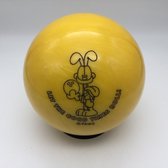 Bowling Bowlingbal Ebonite ' ODIE Good times yellow sparkle' , polyester bal, geel, 9 p , Ongeboord, zonder gaten, met 3 graveringen die zwart zijn ingekleud