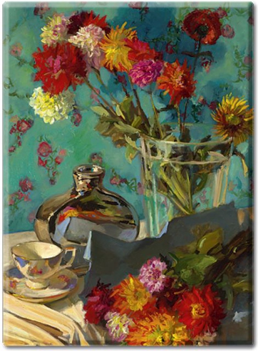Koelkastmagneet Keimpe van der Kooi - Dahlias - ArtRevisited