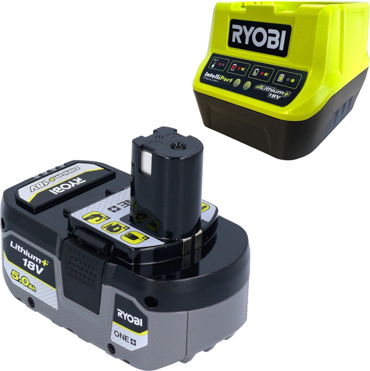 RYOBI RC18120-150X accu-starterset met 1x RB18L50 accu 18 V 5,0 Ah en RC18120 accu-snellader