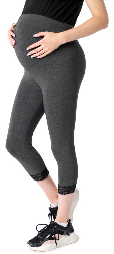 Be Mammy Korte ZwangerschapsLeggings 2Pack BE20-228 (2Pack Zwart/Wit, XL