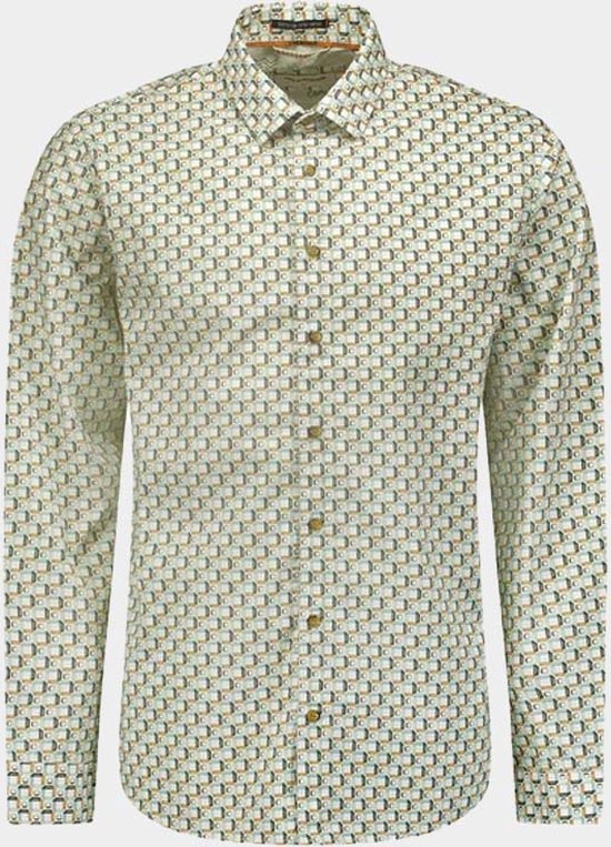 No Excess Mannen Bedrukt Overhemd Mint XL