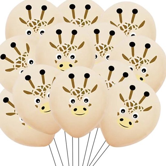 Foto: Giraf 1e verjaardag ballon decoratie set 20 delig giraf ballon 1 eerste verjaardag jungle safari decoratie dieren cakesmash