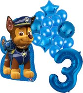 Paw Patrol Chase ballon set - 58x78cm - Folie Ballon - 3 jaar - Themafeest - Verjaardag - Ballonnen - Versiering - Helium ballon