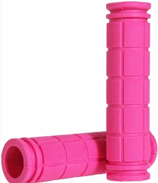 Jumada's Roze sportieve Fietshandvatten - Universeel - Professioneel - Extra Grip - Handig te Monteren - Anti-Slip - Stevig - Rubber Roze - Binnendiameter: 2 - 2.2 cm