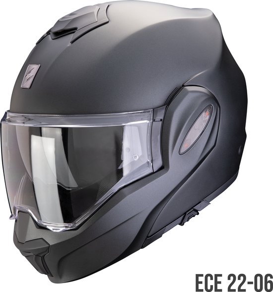 Scorpion EXO-TECH EVO PRO SOLID Matt Pearl Black - Maat XL - Integraal helm - Scooter helm - Motorhelm - Zwart - Scooterhelmen mannen en vrouwen.
