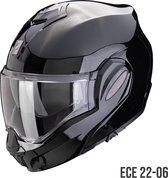 Scorpion EXO-TECH EVO PRO SOLID Metallic Black - Maat L - Integraal helm - Scooter helm - Motorhelm - Zwart