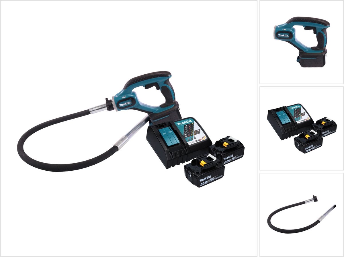 Makita DVR 450 RG accu betonverdichter 18 V 1,2 m + 2x accu 6.0 Ah + lader