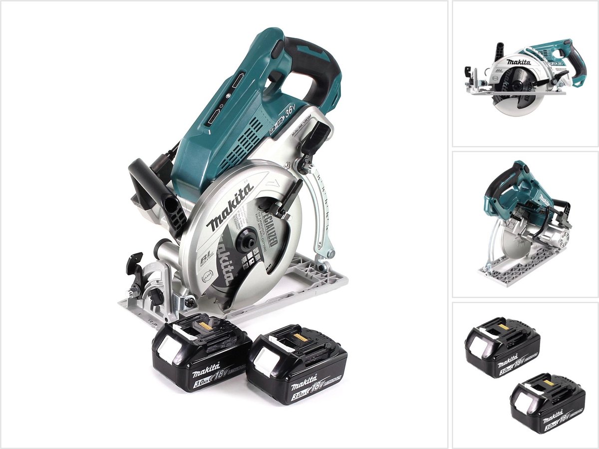 Makita DRS 780 F accu cirkelzaag 36V ( 2x18V ) 185 mm borstelloos + 2x accu 3,0Ah - zonder lader