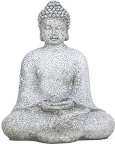 Boeddha - Meditatie Boeddha steengrijs - 12 cm - S