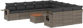 vidaXL - 12-delige - Loungeset - met - kussens - poly - rattan - grijs