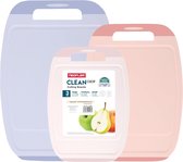 Antibacteriële snijplank kunststof antislip - set van 3 snijplanken Microban® vaatwasmachinebestendig - veelkleurige planken met sapgoot en handvat