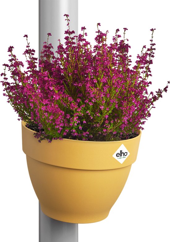 Elho Vibia Campana Drainpipe Clicker 40 – Vaso Per Esterno Rosa Polveroso, 21,6x16,3 Cm, Con Sistema Di Sospensione E Troppopieno