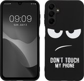 kwmobile telefoonhoesje geschikt voor Samsung Galaxy A15 5G - Hoesje voor smartphone in wit / zwart - Backcover van TPU - Don't Touch My Phone design