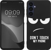 kwmobile telefoonhoesje geschikt voor Samsung Galaxy A25 - Hoesje voor smartphone in wit / zwart - Backcover van TPU - Don't Touch My Phone design