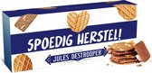 Jules Destrooper Amandelbrood met chocolade "Spoedig herstel! / Bon rétablissement!" - 2 dozen met Belgische koekjes - 125g x 2